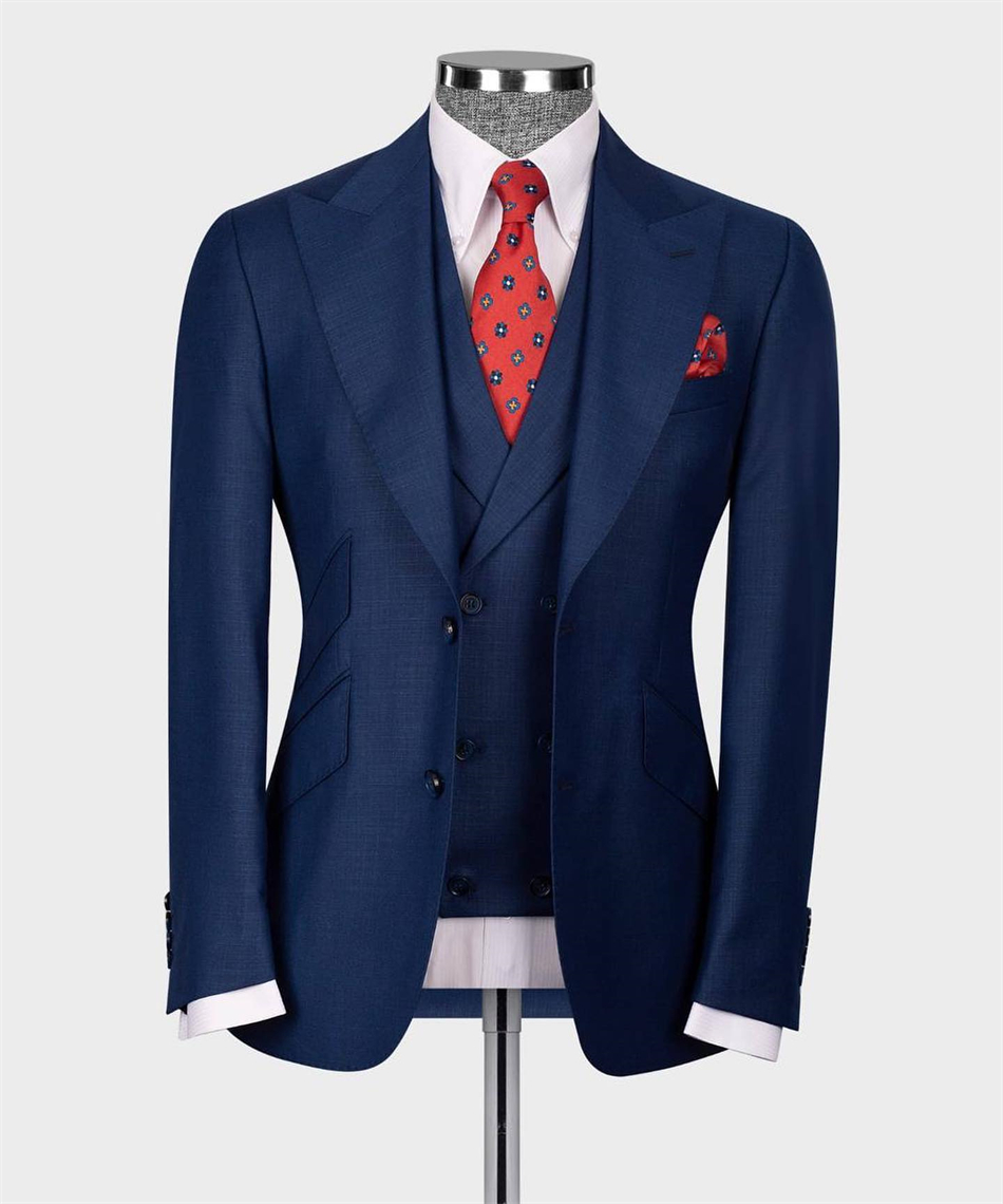 Elegant Formal Men'S Wear - Esmoquin de boda clásico azul marino