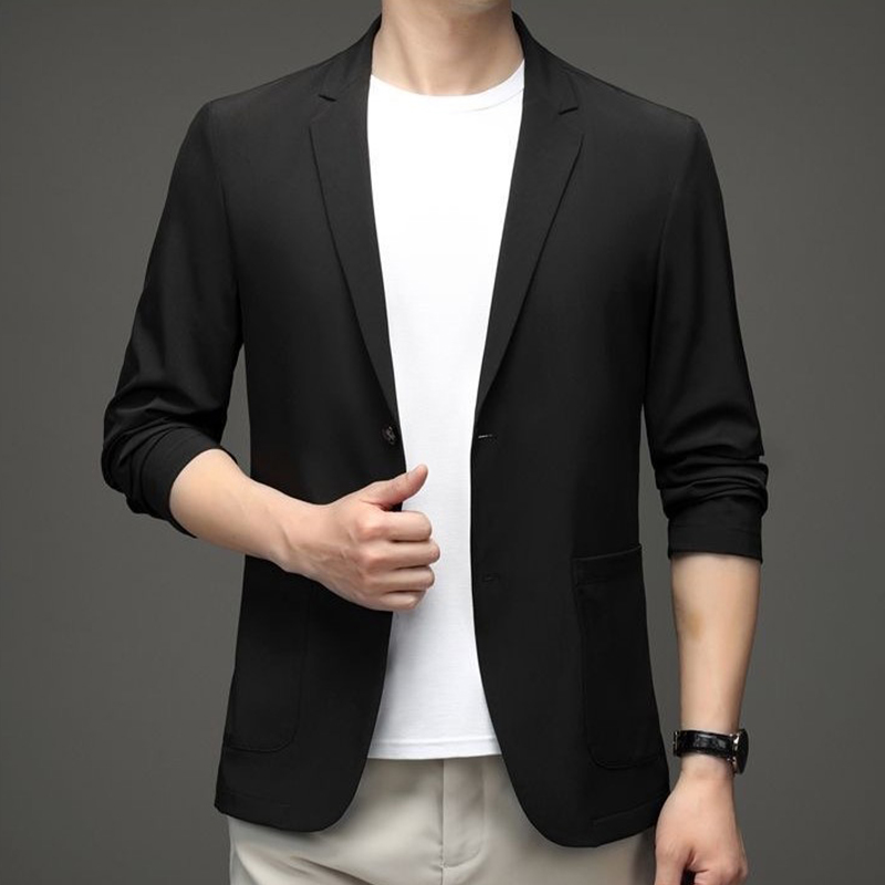 Men'S Gothic Formal Wear - Chaqueta de traje negra sencilla para