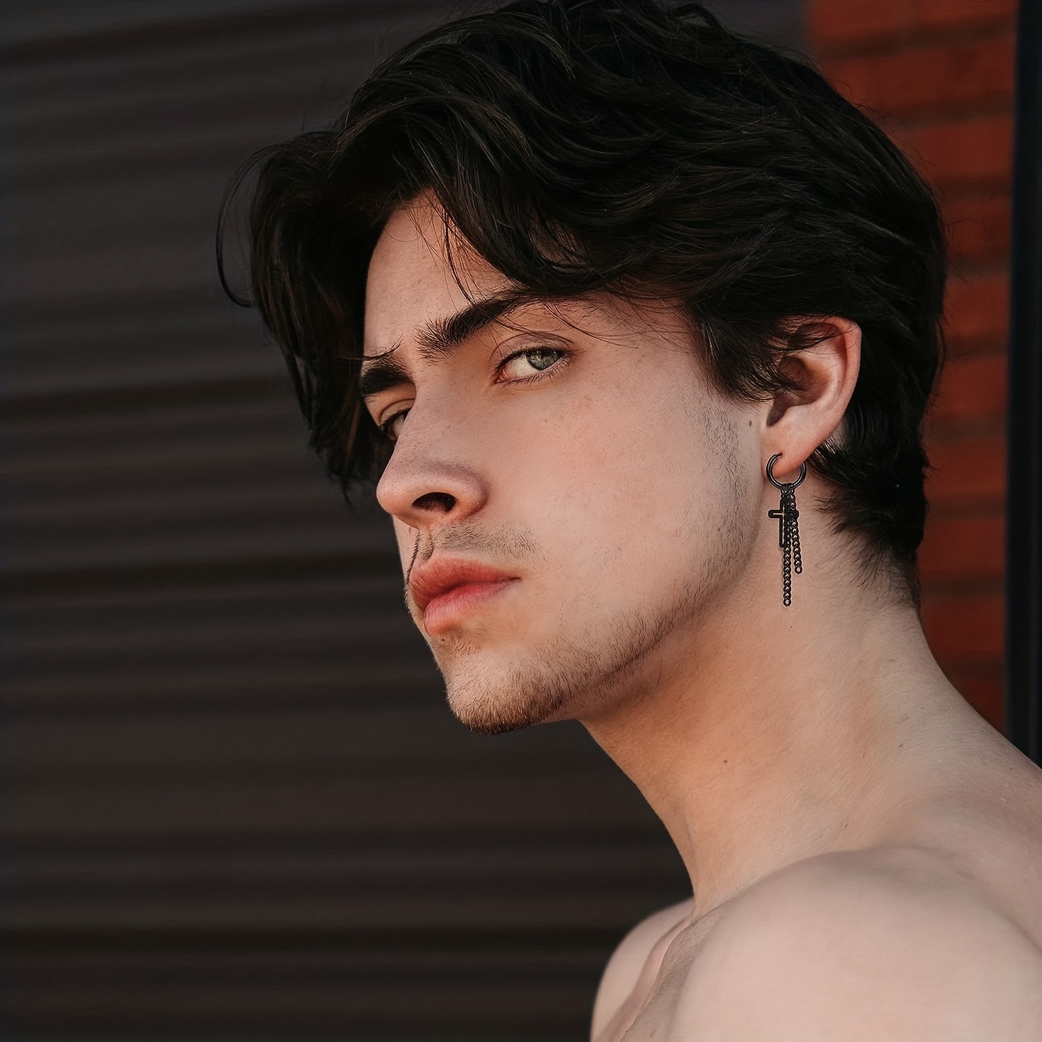 Dos pendientes de Aro de caden - Men'S Gothic Formal Wear reseña y precio