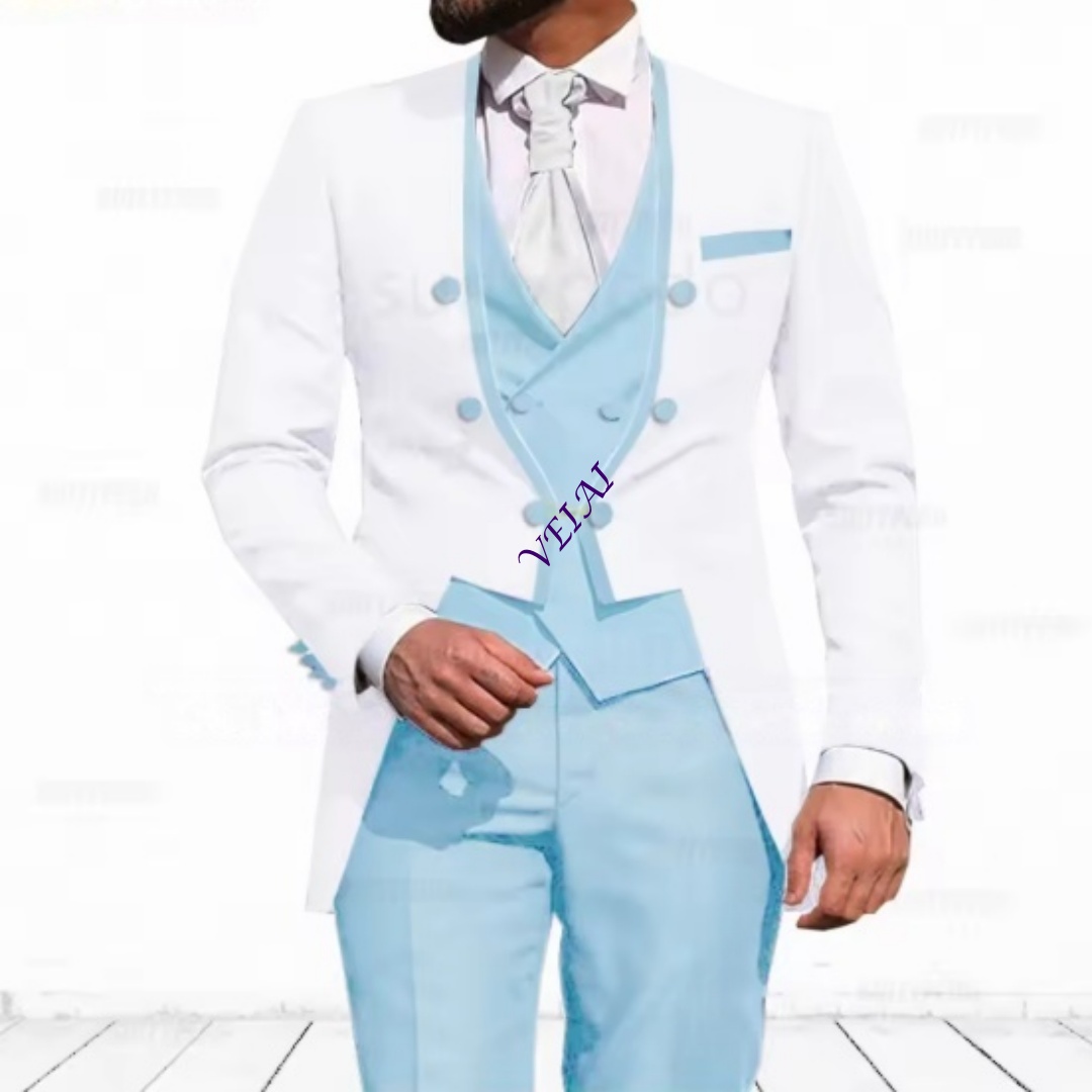 Traje de 3 Piezas Azul Cielo P - Elegant Formal Men'S Wear reseña y precio
