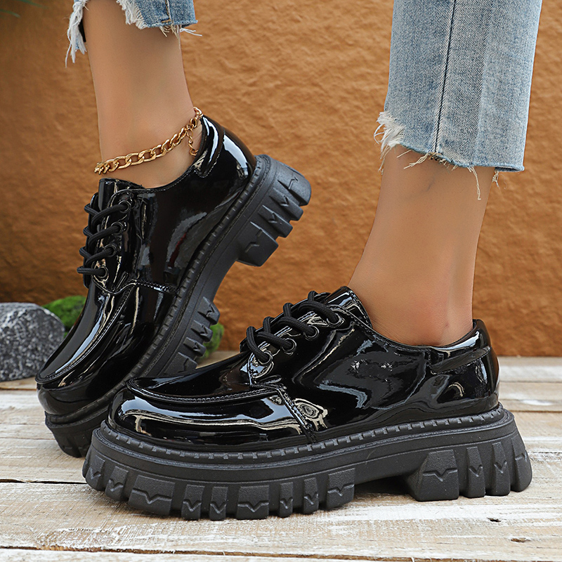 Zapatos Oxford con plataforma  - Patent Leather Oxford reseña y precio