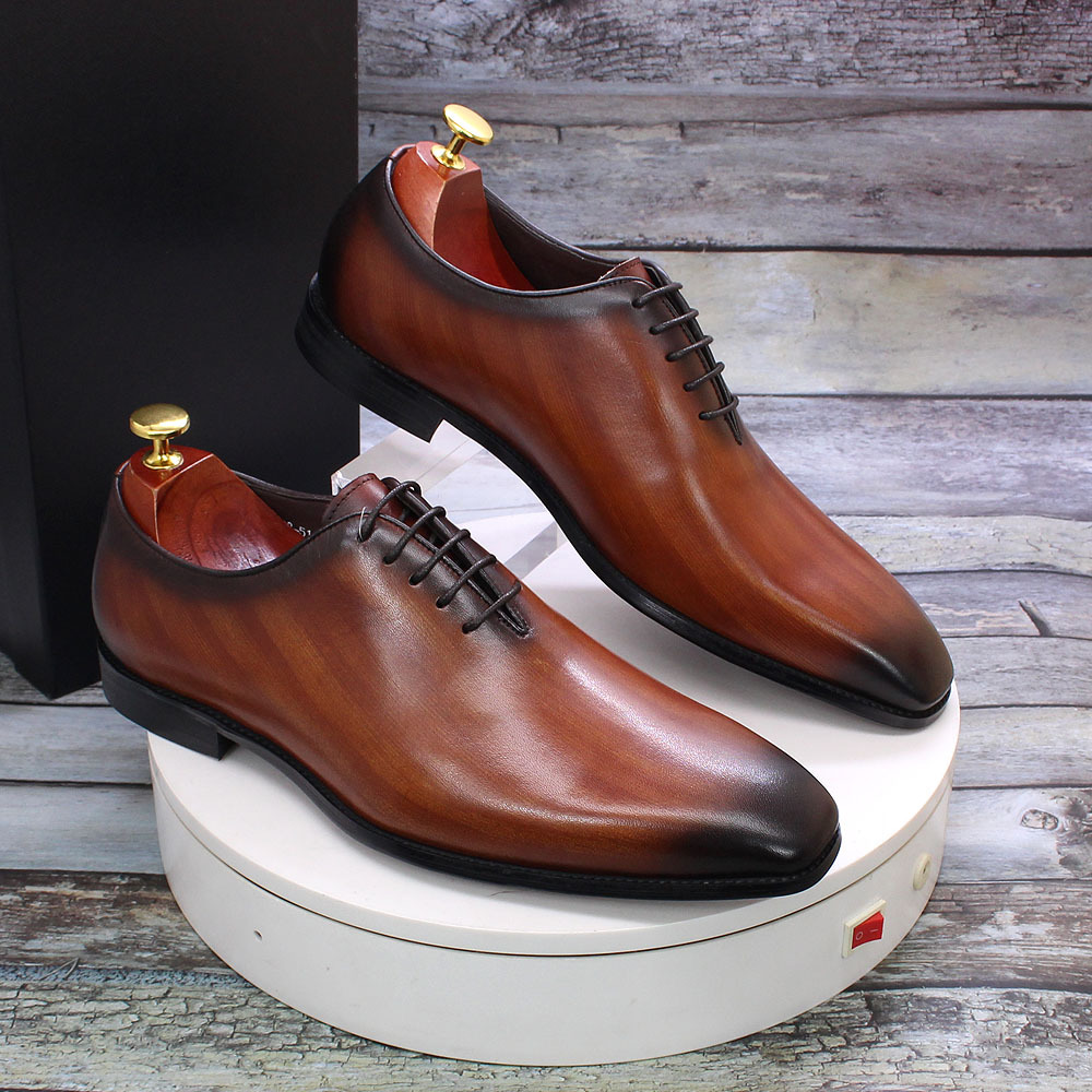 Zapatos Oxford de cuero genuin - Men'S Luxury Formal Wear Brands reseña y precio